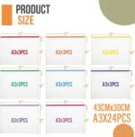 24pcs Mesh Zipper Pouch File Bags Puzzle Storage Bags, A3 17x12 Inches Large Reusable Zipper Pouches for Organizing Classroom Board Game Organization - Image 4
