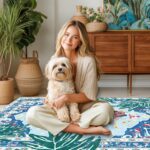 Tiger Rug 3x5 Blue Washable Non-Slip Boho Vintage Jungle Rug Whimsical Animal Print Soft Cozy Tropical Woodland Carpet for Bedroom Laundry Room Kitchen Hallway Entryway - Image 5