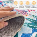 Tiger Rug 3x5 Blue Washable Non-Slip Boho Vintage Jungle Rug Whimsical Animal Print Soft Cozy Tropical Woodland Carpet for Bedroom Laundry Room Kitchen Hallway Entryway - Image 7