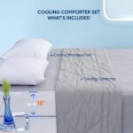 Cooling Comforter Twin Size, 2PCS Reversible Cooling Blanket for Hot Sleepers and Night Sweats, Cool Blanket with Mattress Pad for Summer, Breathable & Lightweight Comforter for All Season (68"x90") - Image 3