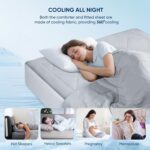 Cooling Comforter Twin Size, 2PCS Reversible Cooling Blanket for Hot Sleepers and Night Sweats, Cool Blanket with Mattress Pad for Summer, Breathable & Lightweight Comforter for All Season (68"x90") - Image 7