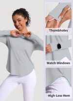 Women's Sun Shirts UPF 50+ Long Sleeve UV Protection Shirt Rash Guard Lightweight Quick Dry SPF Workout Hiking Tops - Image 4