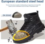 Steel Toe Work Boots for Men - Wide Toe Lightweight Safety Boots with Breathable Mesh Upper, Slip-Resistan & Durable Shoes - Image 7
