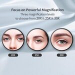 MIYADIVA 30X Magnifying Mirror, Small Travel Mirror with Suction Cup and Tweezers, 3.5 Inches - Image 9