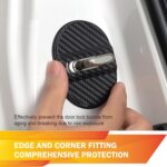 Car Door Latches Cover, Carbon Fiber Silicone Car Door Latch Covers, Automotive Door Lock Protection Decoration Accessories, Universal for Most Cars (Black) - Image 4