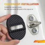 Car Door Latches Cover, Carbon Fiber Silicone Car Door Latch Covers, Automotive Door Lock Protection Decoration Accessories, Universal for Most Cars (Black) - Image 5