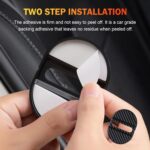 Car Door Latches Cover, Carbon Fiber Silicone Car Door Latch Covers, Automotive Door Lock Protection Decoration Accessories, Universal for Most Cars (Black) - Image 6