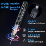 STREBITO Mini Electric Screwdriver Set, 70-in-1 Max Precision Electric Screwdriver Kit with Lights, 5 Upgraded Torque Levels, 64 Magnetic Bits, Electric Screwdriver Cordless for PC RC Electronics - Image 3