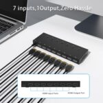 Y.D.F 7 Port HDMI Switch, 4k@60Hz HDMI Switcher 7 in 1 Out HDCP 2.0 Manual HDMI 2.0 Hub Support 3D Compatible with Nintendo Switch/OLED/Xbox/ PS5/4 Blu-Ray Player Fire Stick Roku Apple TV Chromeca - Image 4