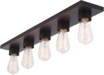 GLOBE Electric 5-Light Vanity Light, Matte Black, Modern Glam, Bathroom Fixture, Horizontal Vertical Mount, 52088 - Image 6