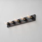 GLOBE Electric 5-Light Vanity Light, Matte Black, Modern Glam, Bathroom Fixture, Horizontal Vertical Mount, 52088 - Image 7