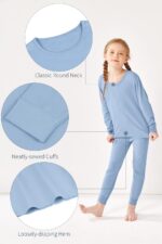 Resinta Girls Cotton Thermal Underwear Set Toddler Long Johns Kids Winter Base Layer Top & Bottom - Image 4