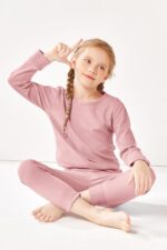 Resinta Girls Cotton Thermal Underwear Set Toddler Long Johns Kids Winter Base Layer Top & Bottom - Image 5