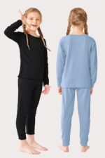 Resinta Girls Cotton Thermal Underwear Set Toddler Long Johns Kids Winter Base Layer Top & Bottom - Image 6