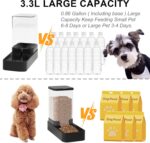 Automatic Cat Feeder and Water Dispenser in Set with Pet Food Bowl,Gravity Dog Waterer and Food Feeder for Small Medium Dog Cat Puppy Kitten Large Capacity(3.3L,Black) - Image 4