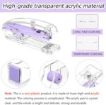 Purple Desk Organizers and Accessories, Purple Office Supplies with Mesh Desk Organizer, Acrylic Tape Dispenser and Stapler, Staples, Ballpoint Pen, Clips Set, Ruler, Scissor, Sticky Labels - Image 4