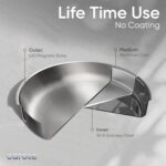 CAROTE Tri-Ply Stainless Steel Cookware Set with Stand-Up Lid, 11Pcs Pots and Pans Set Non Stick, Induction Kitchen Cooking Sets with Detachable Handle, Oven Safe to 600°F, Non Toxic Dishwasher - Image 4