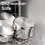 CAROTE Tri-Ply Stainless Steel Cookware Set with Stand-Up Lid, 11Pcs Pots and Pans Set Non Stick, Induction Kitchen Cooking Sets with Detachable Handle, Oven Safe to 600°F, Non Toxic Dishwasher - Image 8