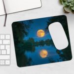 Mousepad Full Moon Reflected on Night Lake with Trees Mystic and Natural Image for Office Inspirational Decoration Mouse Pad Mouse Pad Landscape Tranquil - Image 6