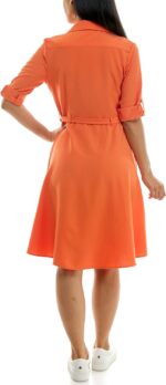 Sharagano Womens Button Front Pleated Shirt Casual Dress - Image 6