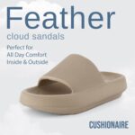 CUSHIONAIRE Feather EVA Slides for Women – Comfortable Slip On Womens Slippers, Indoor Outdoor Shower Shoes, Beach Essential Cloud Slides - Image 3