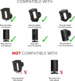 Wasserstein Solar Panel Compatible with Ring Spotlight Cam/Plus/Pro Battery, Stick Up Cam/Pro & Outdoor Cam Plus Battery - Continuous Power for Ring Surveillance Camera (2-Pack, Black) - Image 4