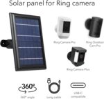 Wasserstein Solar Panel Compatible with Ring Spotlight Cam/Plus/Pro Battery, Stick Up Cam/Pro & Outdoor Cam Plus Battery - Continuous Power for Ring Surveillance Camera (2-Pack, Black) - Image 9