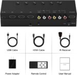 Y.D.F 3 Way HDMI 2.0 Switcher + 2 RCA to HDMI Converter(2 in 1) 2 Way AV Composite CVBS Switch to HDMI Adapter Support 4:3/16:9 Switching for N64 NGC Wii Xbox PS2/3/4/5 Xbox Series/ONE Switch - Image 8