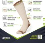 Alvada Merino Wool Hiking Socks Thermal Warm Crew Winter Boot Sock For Men & Women 3 Pairs - Image 3