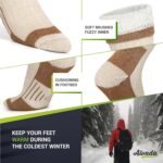 Alvada Merino Wool Hiking Socks Thermal Warm Crew Winter Boot Sock For Men & Women 3 Pairs - Image 5