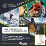 Alvada Merino Wool Hiking Socks Thermal Warm Crew Winter Boot Sock For Men & Women 3 Pairs - Image 6