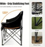 EMERIT Oversized Camping Chair with 650LB Capacity - Heavy Duty Folding Loveseat Camping Couch with Deep Seat & Rip-Resistant Fabric, Padded Comfort, Cup Holders for Outdoor, Lawn & Sports. - Image 5