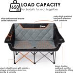 EMERIT Oversized Camping Chair with 650LB Capacity - Heavy Duty Folding Loveseat Camping Couch with Deep Seat & Rip-Resistant Fabric, Padded Comfort, Cup Holders for Outdoor, Lawn & Sports. - Image 7