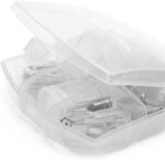 LD Products Clear Mini Office Supply Kit Portable Case with Scissors, Paper Clips, Tape Dispenser, Pencil Sharpener, Stapler & Staple Remover - Image 3