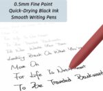 Gel Pens, 5 Pcs 0.5mm Fine Point Smooth Writing Pens Cute Pens, High-End Series Black Ink Pens for Journaling Note Taking, School Office Supplies for Women Men (5 Pcs Vintage) - Image 4