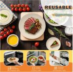 Wheat Straw Dinnerware Sets for 8, 32 PCS Unbreakable Plates and Bowls Sets, Kitchen Dish Set - Dinner Plate/Dessert Plate/Cereal Bowl/Cup, for Outdoor Camping RV Apartment Essentials - Beige - Image 7