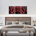 Feelyou Gamer Canvas Art - 3 Piece Red & Black Ombre Wall Decor - 12"x16" Gaming Room Decorations - Image 5