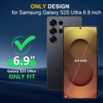 Designed for Samsung Galaxy S25 Ultra Case Waterproof,Built-in Screen & Lens Protector,Full Heavy Duty Protective Phone Case,12FT Drop Shockproof Protection for Galaxy S25 Ultra 6.9”,Black - Image 3