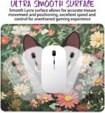 Black Cat Among Flowers Mouse Pad Square Mouse Mat Non-Slip Rubber Base Mousepad with Stitched Edge, Portable MousePads for Desk Computers Laptop Office, 9.5x8 Inches - Image 4