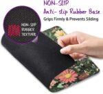 Black Cat Among Flowers Mouse Pad Square Mouse Mat Non-Slip Rubber Base Mousepad with Stitched Edge, Portable MousePads for Desk Computers Laptop Office, 9.5x8 Inches - Image 5