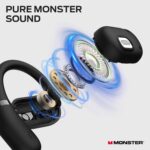 Monster Open Ear AC317 Headphones, Wireless Headphones with Stereo Sound, Bluetooth 5.4, 24H Playback, Crystal Clear Calls, Type-C Charging, Touch Control, Sweat Resistant Open Ear Wireless Earbuds - Image 3