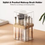 Poeland Makeup Brush Holder, Cosmetic Brush Organizer with 16 Holes and Lid, Makeup Holder for Makeup Brush - Image 3