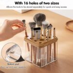 Poeland Makeup Brush Holder, Cosmetic Brush Organizer with 16 Holes and Lid, Makeup Holder for Makeup Brush - Image 4