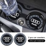 Car Cup Holder Coaster for Audi A3 A4 A5 A6 A7 A8 Q3 Q4 Q5 Q6 Q7 Q8 Silicone Cupholder Coaster,Car Interior Accessories,2.76 Inch 2 Pieces （Grey） - Image 3