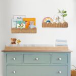 Nursery Book Shelves Set of 2 - Artisanal Natural Rattan Scalloped Book Shelf for Kids Rooms 15.8" W, Cute Wicker Nursery Bookshelf Wall Mounted, Handwoven Floating Kids Bookshelf, Baby Boho Decor - Image 3