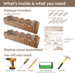 Nursery Book Shelves Set of 2 - Artisanal Natural Rattan Scalloped Book Shelf for Kids Rooms 15.8" W, Cute Wicker Nursery Bookshelf Wall Mounted, Handwoven Floating Kids Bookshelf, Baby Boho Decor - Image 7