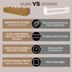 Nursery Book Shelves Set of 2 - Artisanal Natural Rattan Scalloped Book Shelf for Kids Rooms 15.8" W, Cute Wicker Nursery Bookshelf Wall Mounted, Handwoven Floating Kids Bookshelf, Baby Boho Decor - Image 9