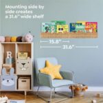 Nursery Book Shelves Set of 2 - Artisanal Natural Rattan Scalloped Book Shelf for Kids Rooms 15.8" W, Cute Wicker Nursery Bookshelf Wall Mounted, Handwoven Floating Kids Bookshelf, Baby Boho Decor - Image 10