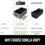 GORILLA GRIP Large Capacity Sturdy Trunk Storage Organizer, Slip and Water Resistant Collapsible Organization Container for Car Sedan or SUV, Multi Compartment Box Vehicle Accessories, Gray - Image 7