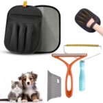 4-In-Premium Pet Hair Removal Glove & Brush Set Electrostatic Dog & Cat Grooming Tool with Lint Remover for Furniture, Carpet, Car - Reusable Magic brush Ideal Pet Supplies for Dog & Cat Hair Removal - Image 2